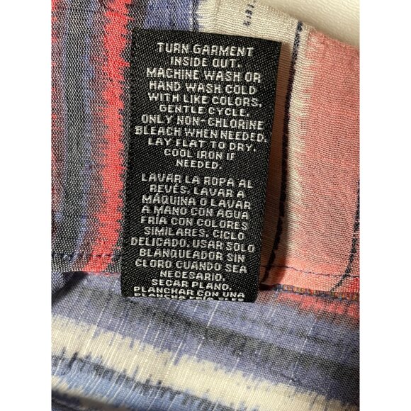 Zac & Rachel Top L Multicolor Striped‎ Ruffle Sleeve Blouse Large - Picture 6 of 11